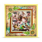 AALL & Create Funny Coquelicots A6 Clear Stamp Set 1477 birds on branch orange flowers hope peace love card