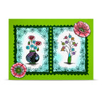 AALL & Create Funny Coquelicots A6 Clear Stamp Set 1477 flower vase green background pink flowers card