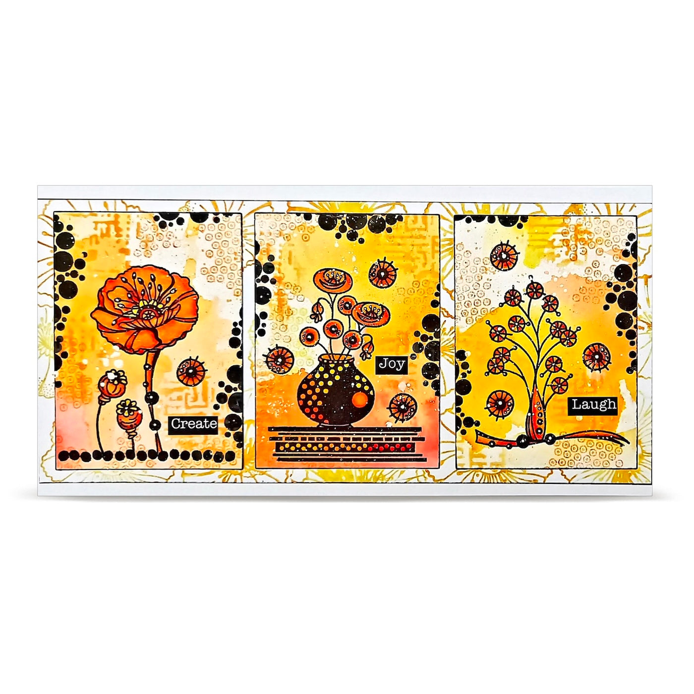 AALL & Create Funny Coquelicots A6 Clear Stamp Set 1477 vase flowers create joy laugh card