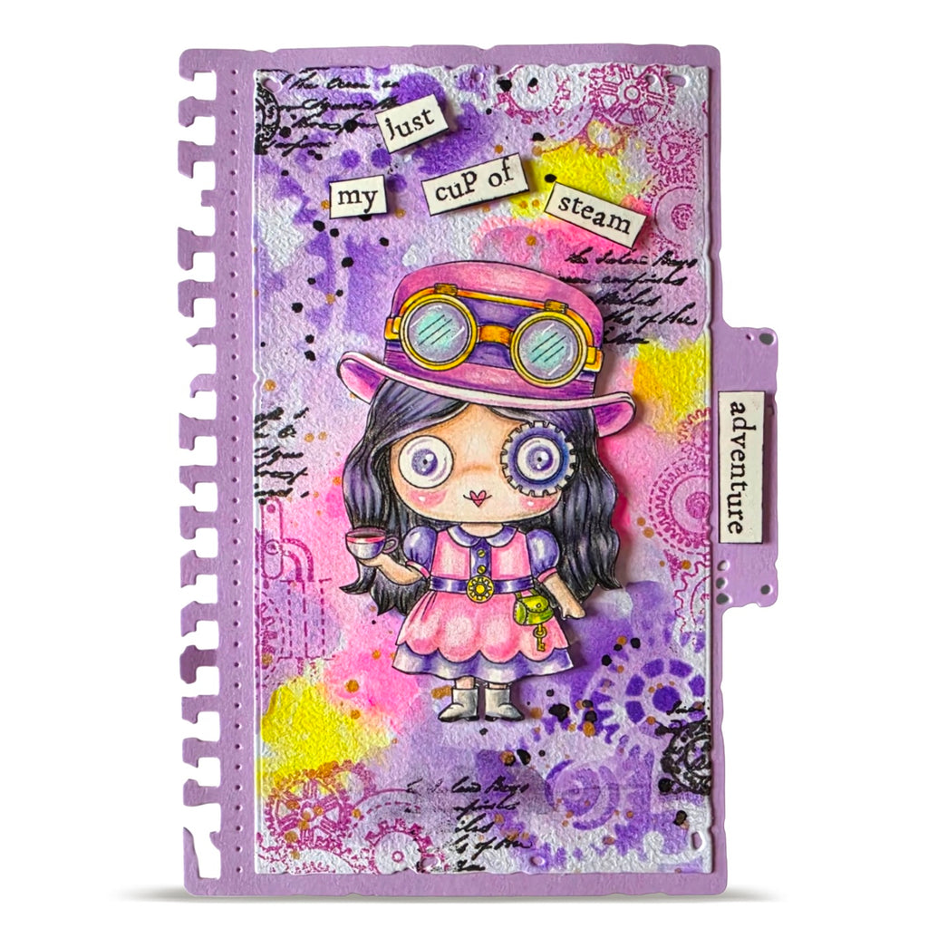 AALL & Create Geared For Adventure A7 Clear Stamp Set 1372 cup of steam