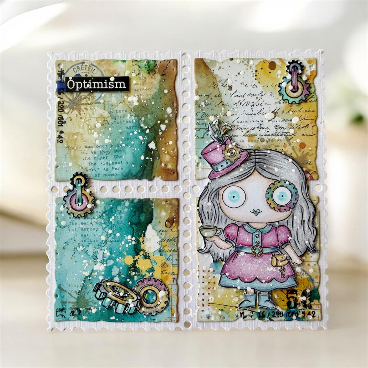 AALL & Create Geared For Adventure A7 Clear Stamp Set 1372 optimism