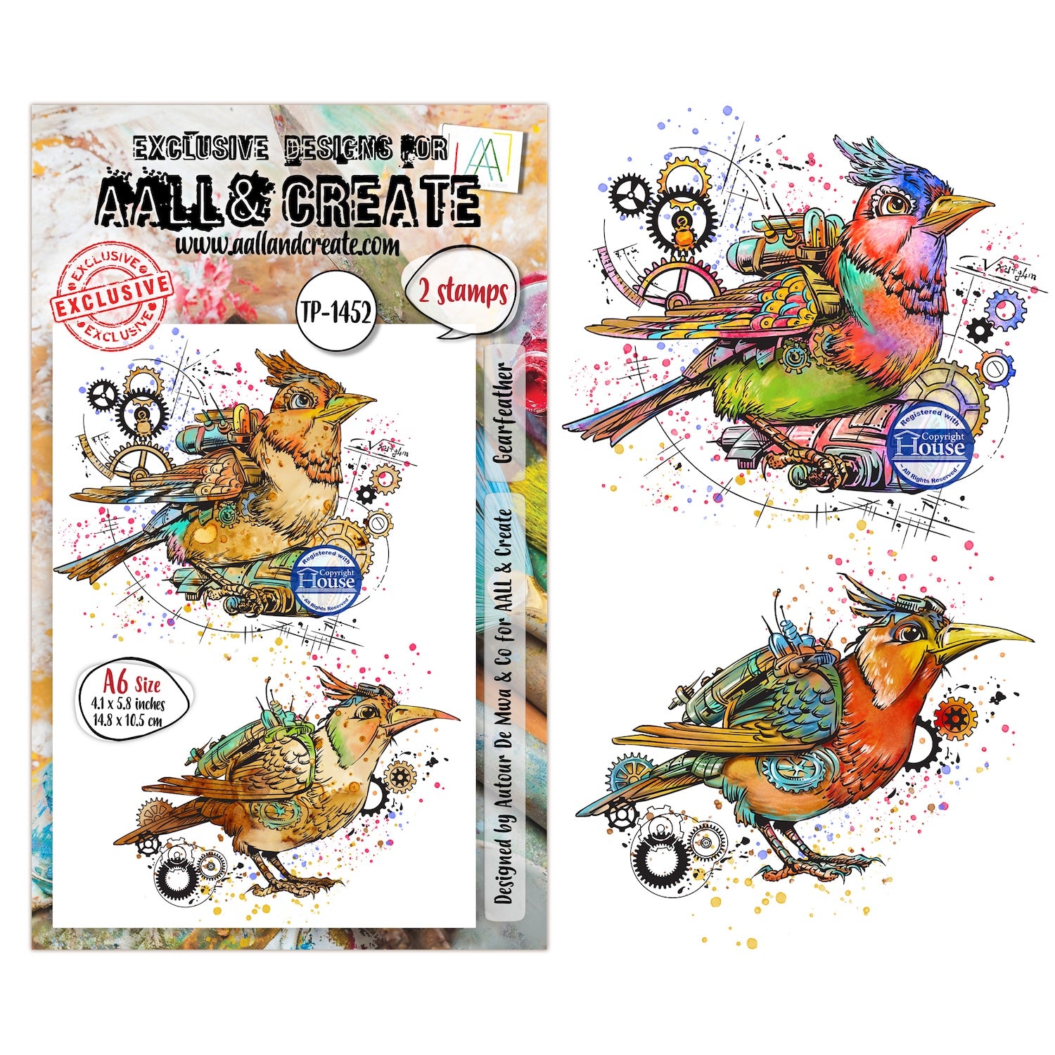 AALL & Create Gearfeather A6 Clear Stamp Set 1452