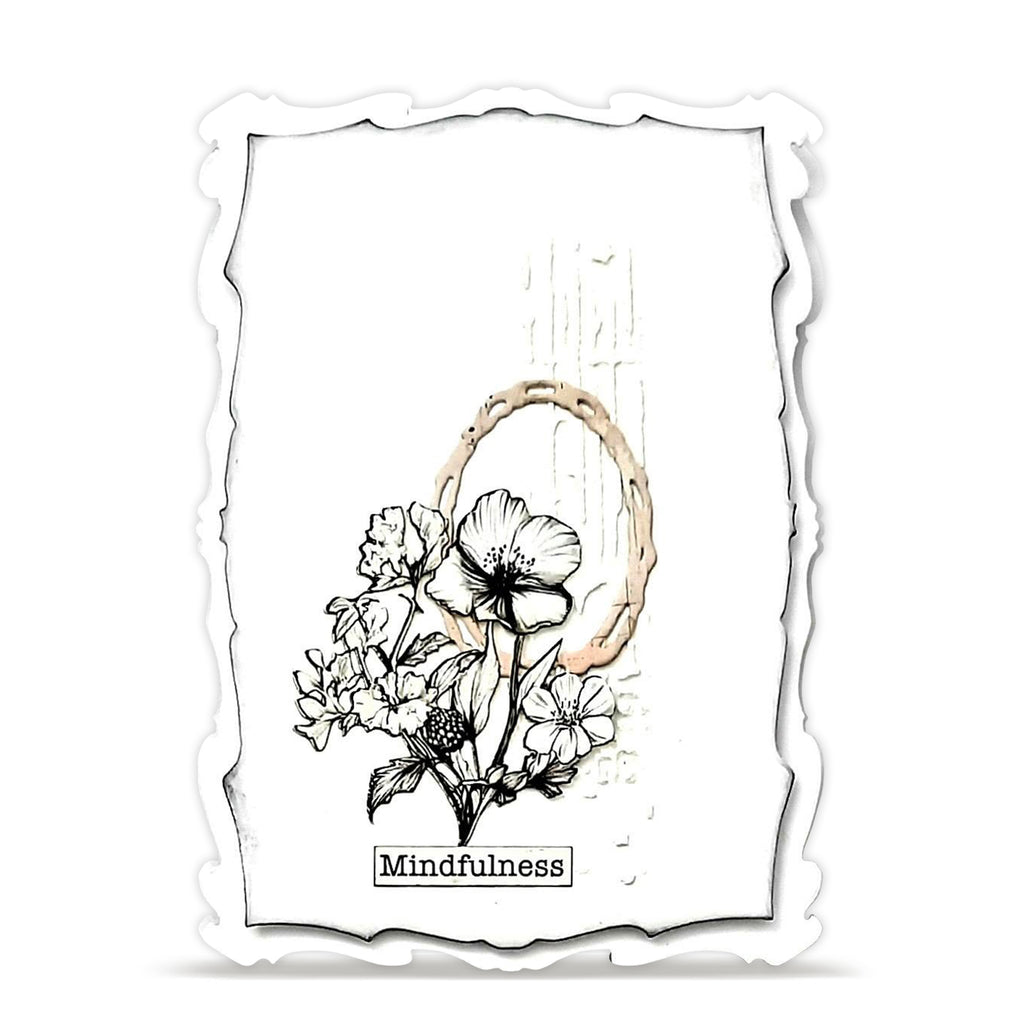 AALL & Create Gentle Waves Dies die-128 white and black flowers mindfulness white card