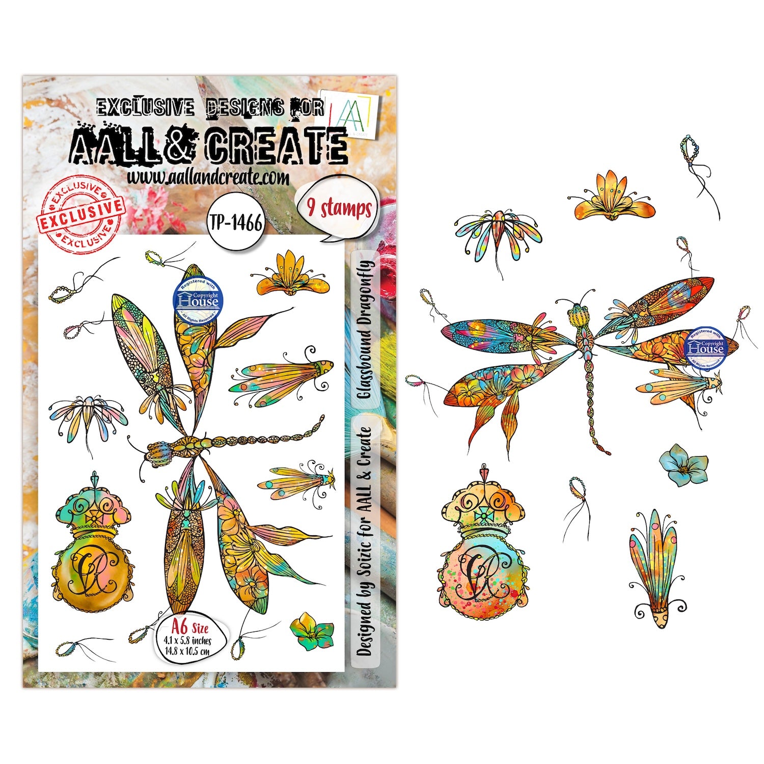 AALL & Create Glassbound Dragonfly A6 Clear Stamp Set 1466