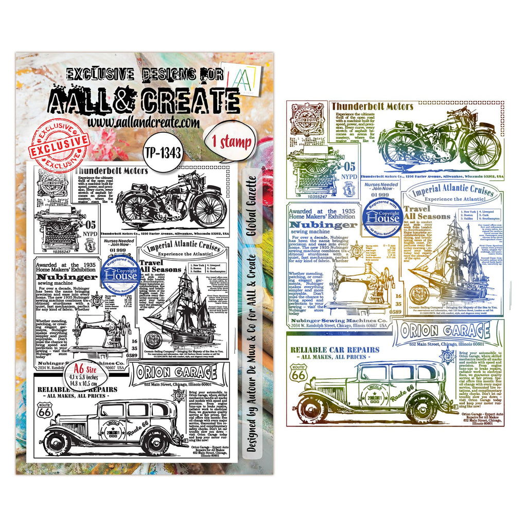 AALL & Create Global Gazette A6 Clear Stamp Set 1343