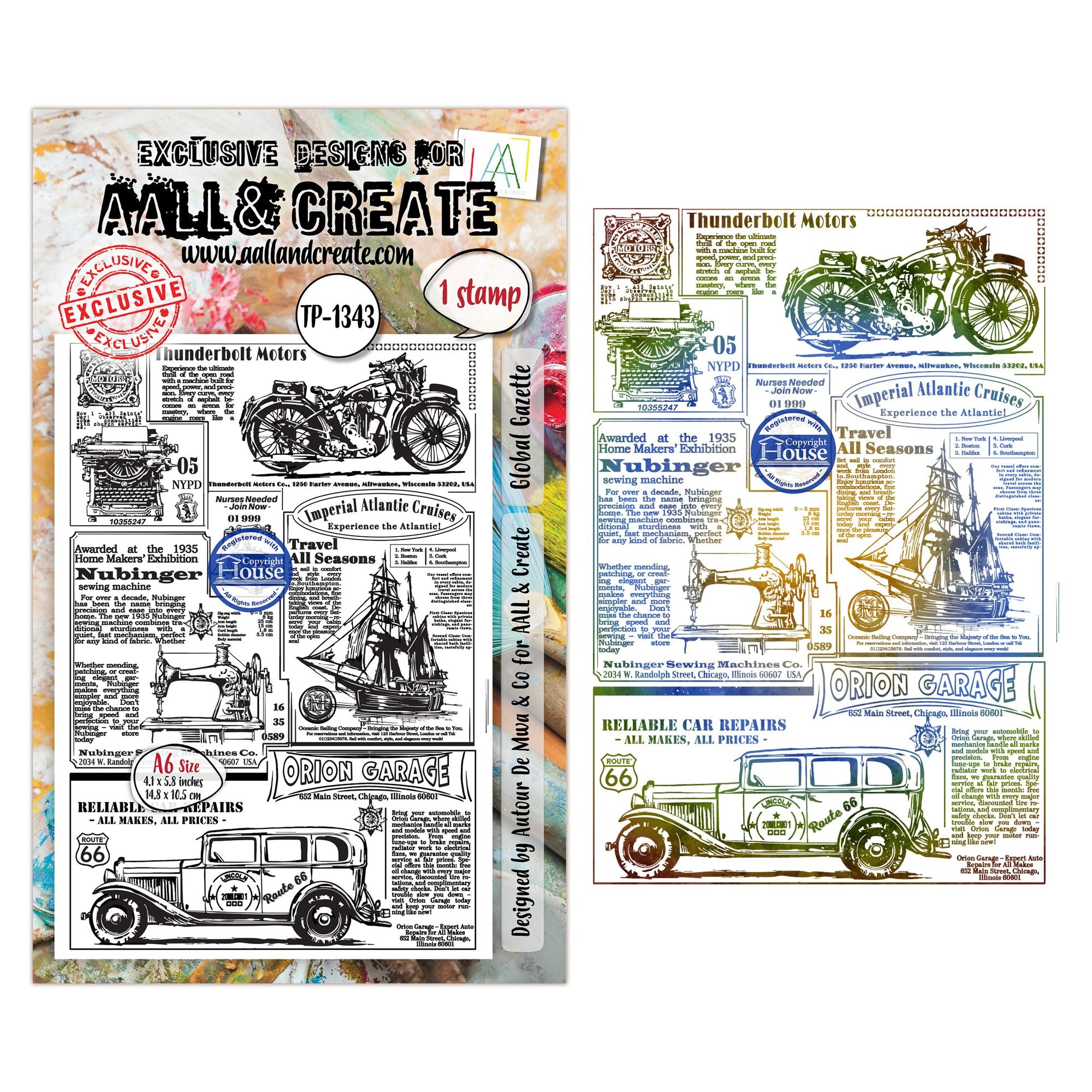 AALL & Create Global Gazette A6 Clear Stamp Set 1343
