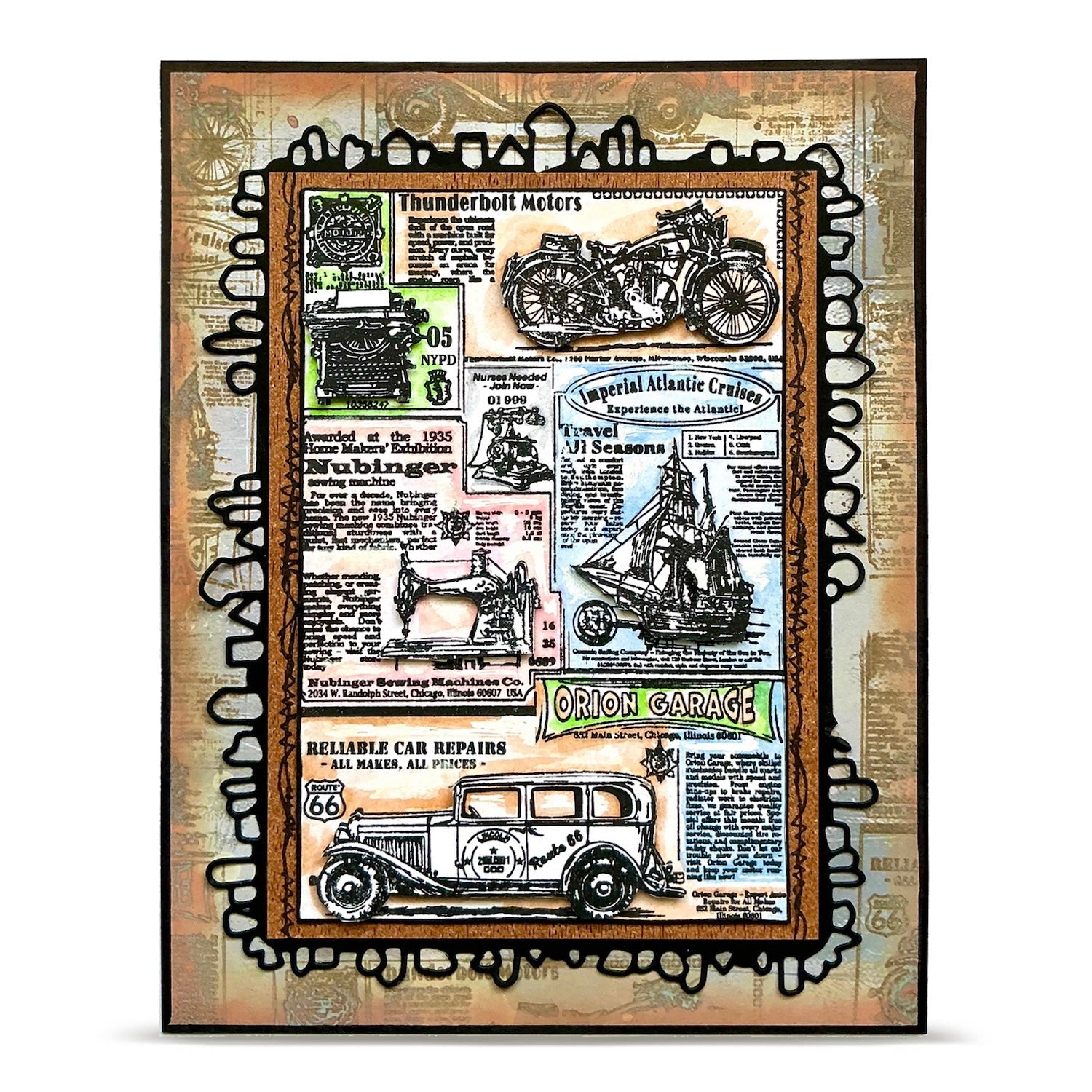 AALL & Create Global Gazette A6 Clear Stamp Set 1343 car