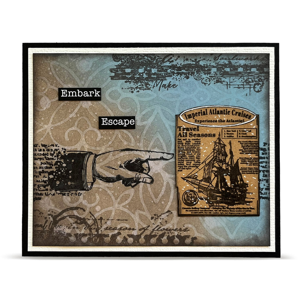 AALL & Create Global Gazette A6 Clear Stamp Set 1343 escape