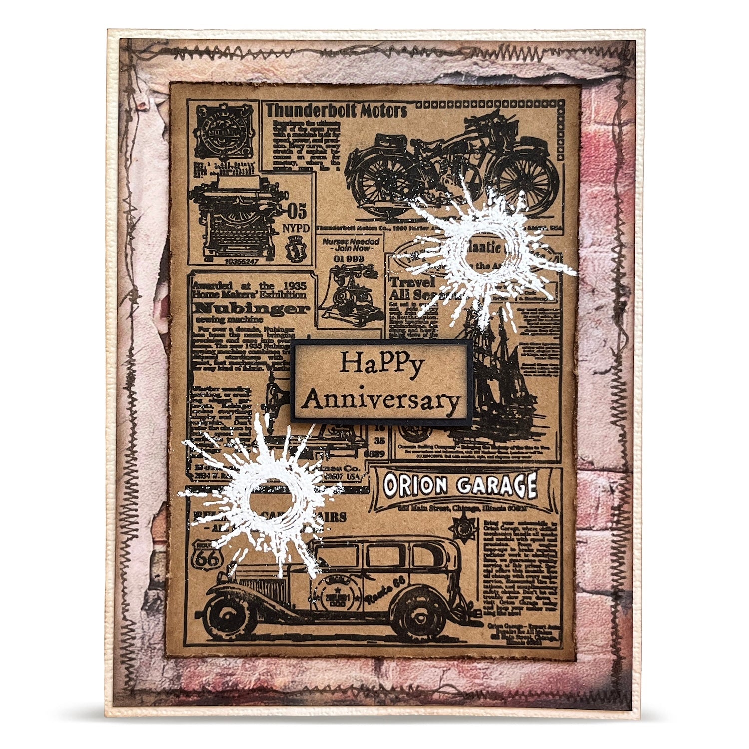 AALL & Create Global Gazette A6 Clear Stamp Set 1343 motorcycle