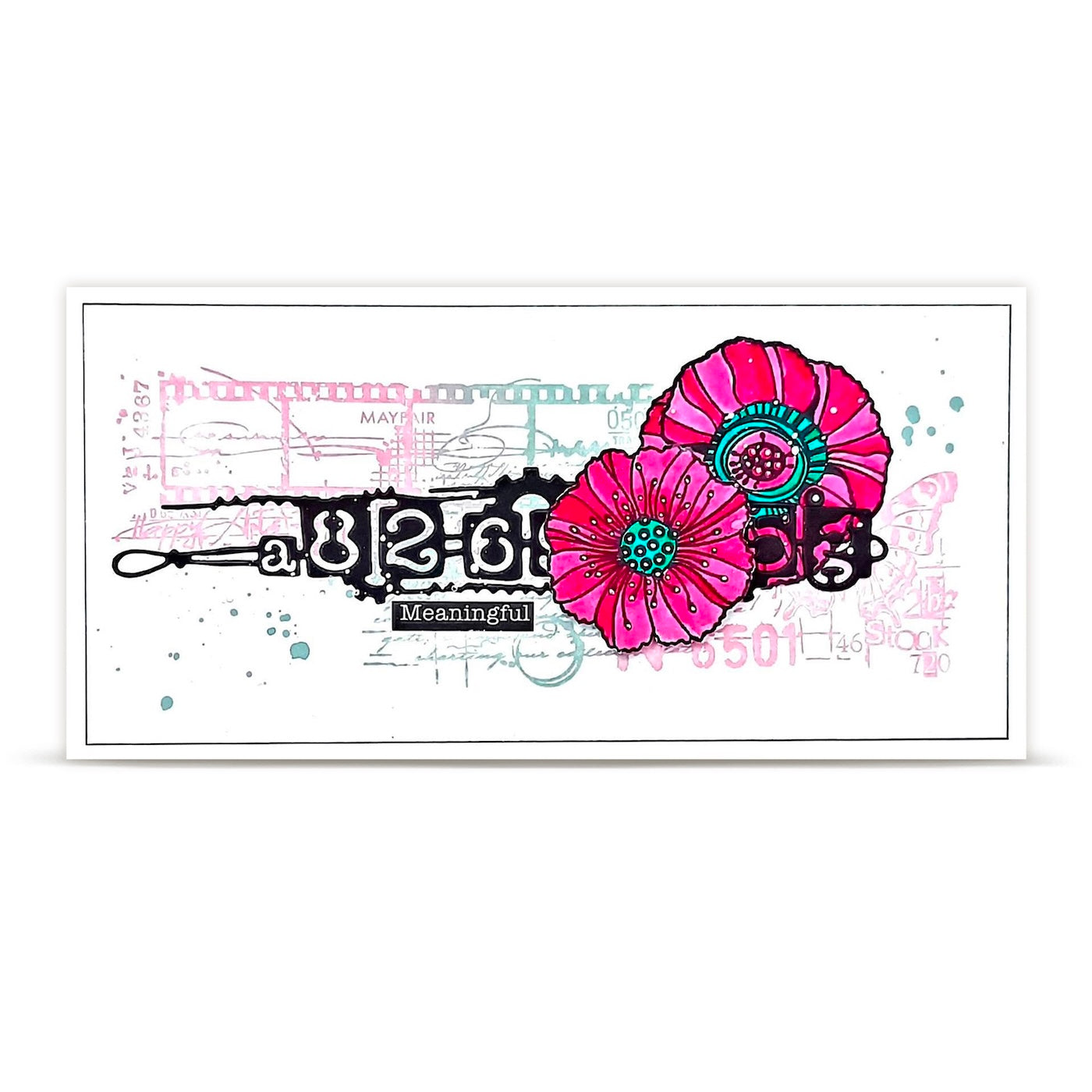 AALL & Create Graphic Coquelicots A6 Clear Stamp Set 1478 pink flowers meaningful card