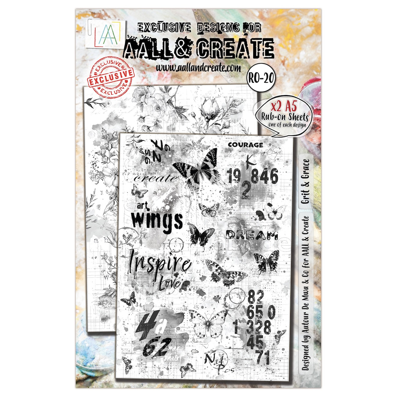 AALL & Create Grit & Grace A5 Rub Ons ro-020
