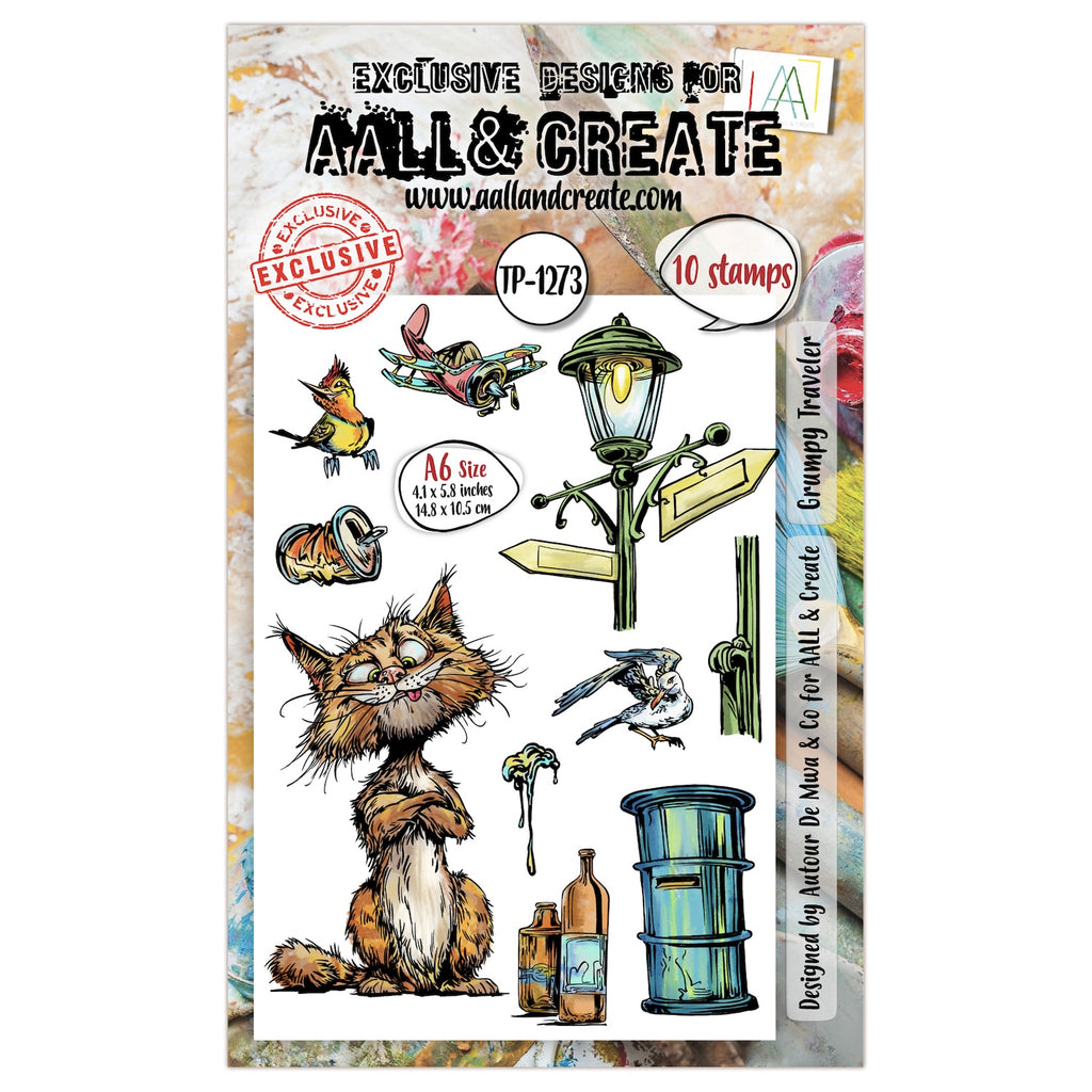 AALL & Create Grumpy Traveler A6 Clear Stamps 1273
