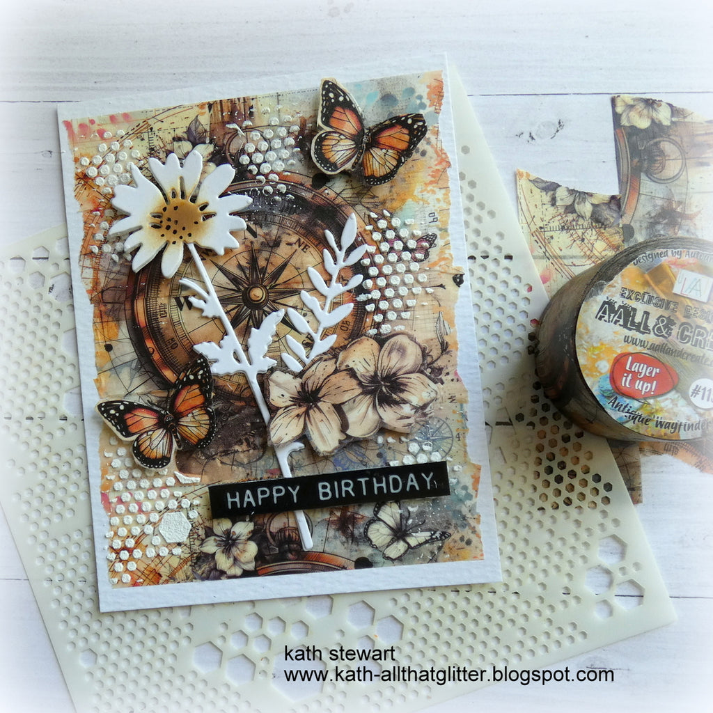 AALL & Create HEAPZA HEXAGONZ 6x6 Stencil 112 birthday | color-code:ALT01