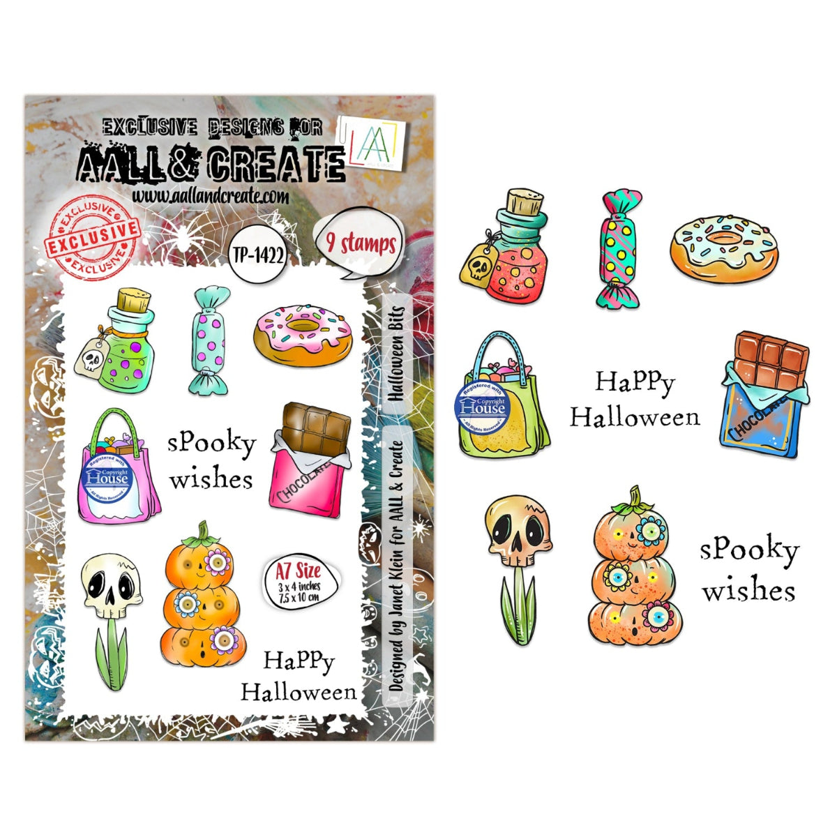 AALL & Create Halloween Bits A7 Clear Stamp Set 1422