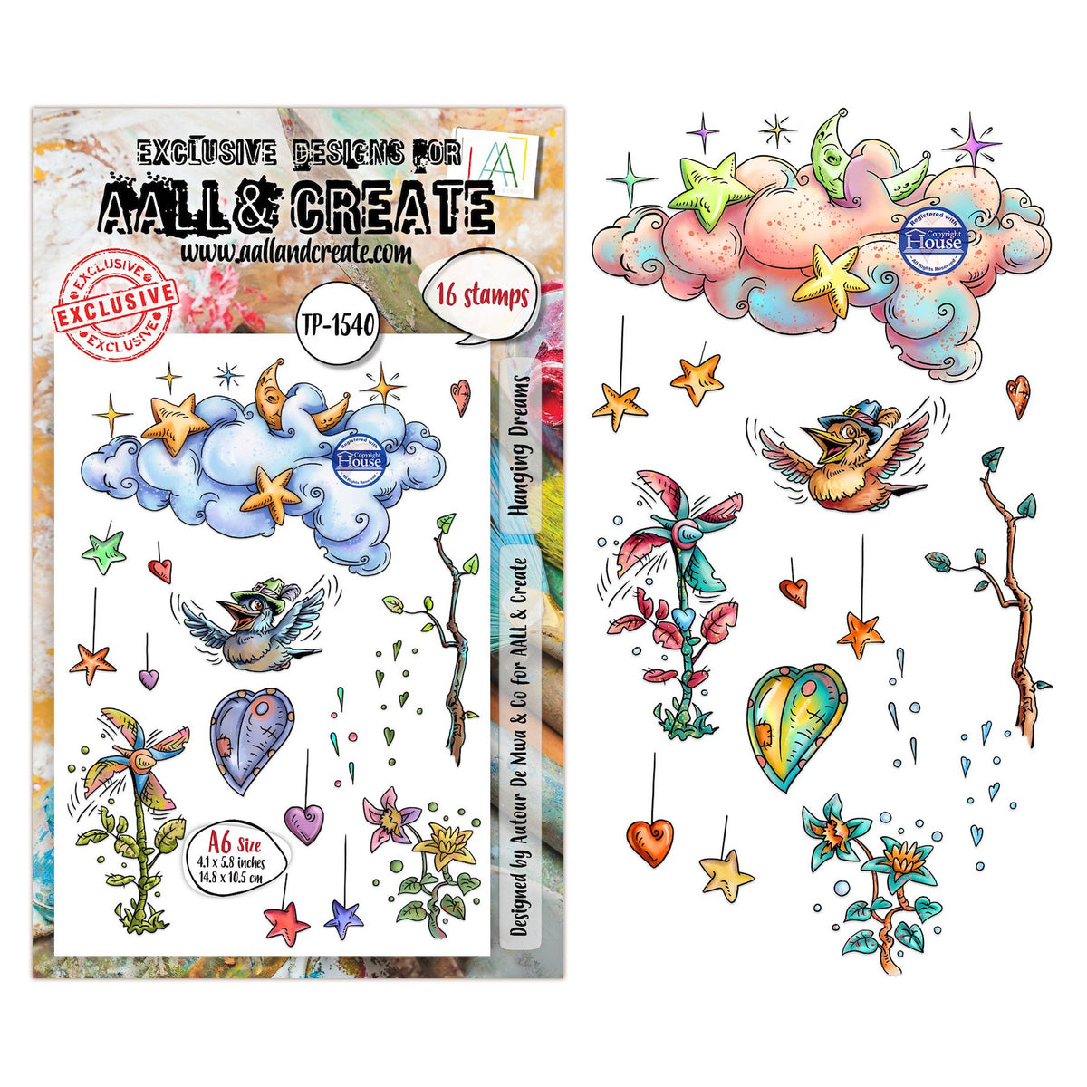 AALL & Create Hanging Dreams A6 Clear Stamp Set 1540