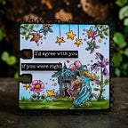 AALL & Create Hanging Dreams A6 Clear Stamp Set 1540 blue bird stars colored flowers bird house card