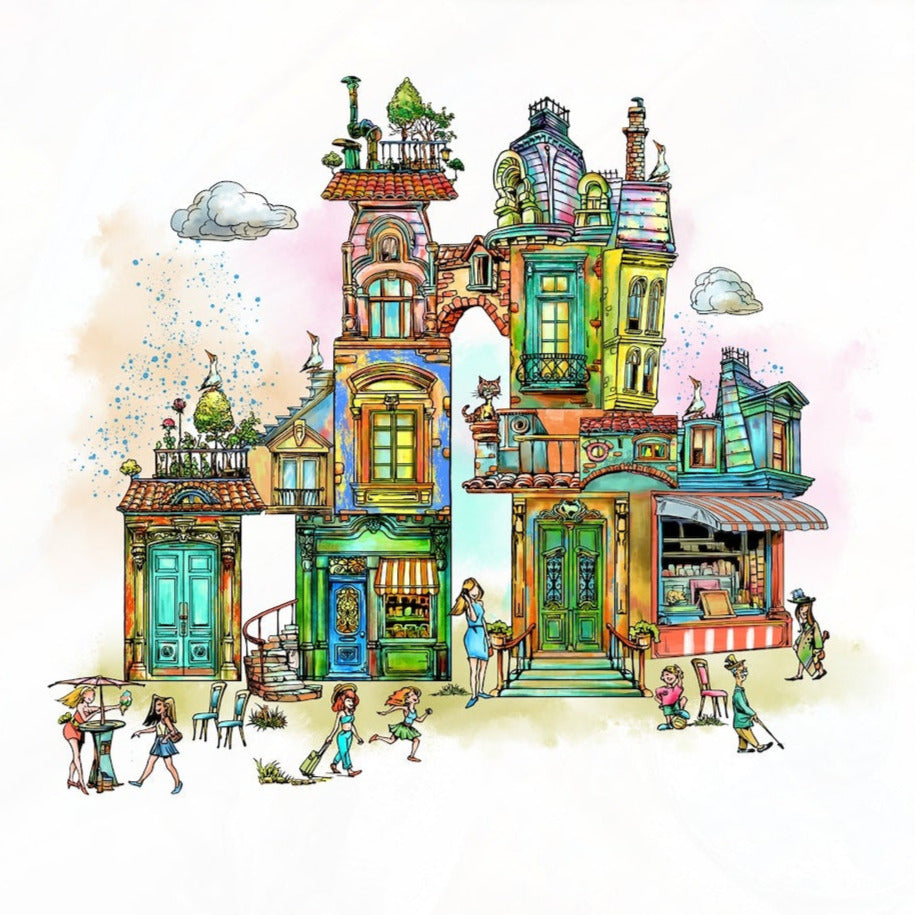 AALL & Create Hello Neighbour A5 Clear Stamp Set 1305 assembled