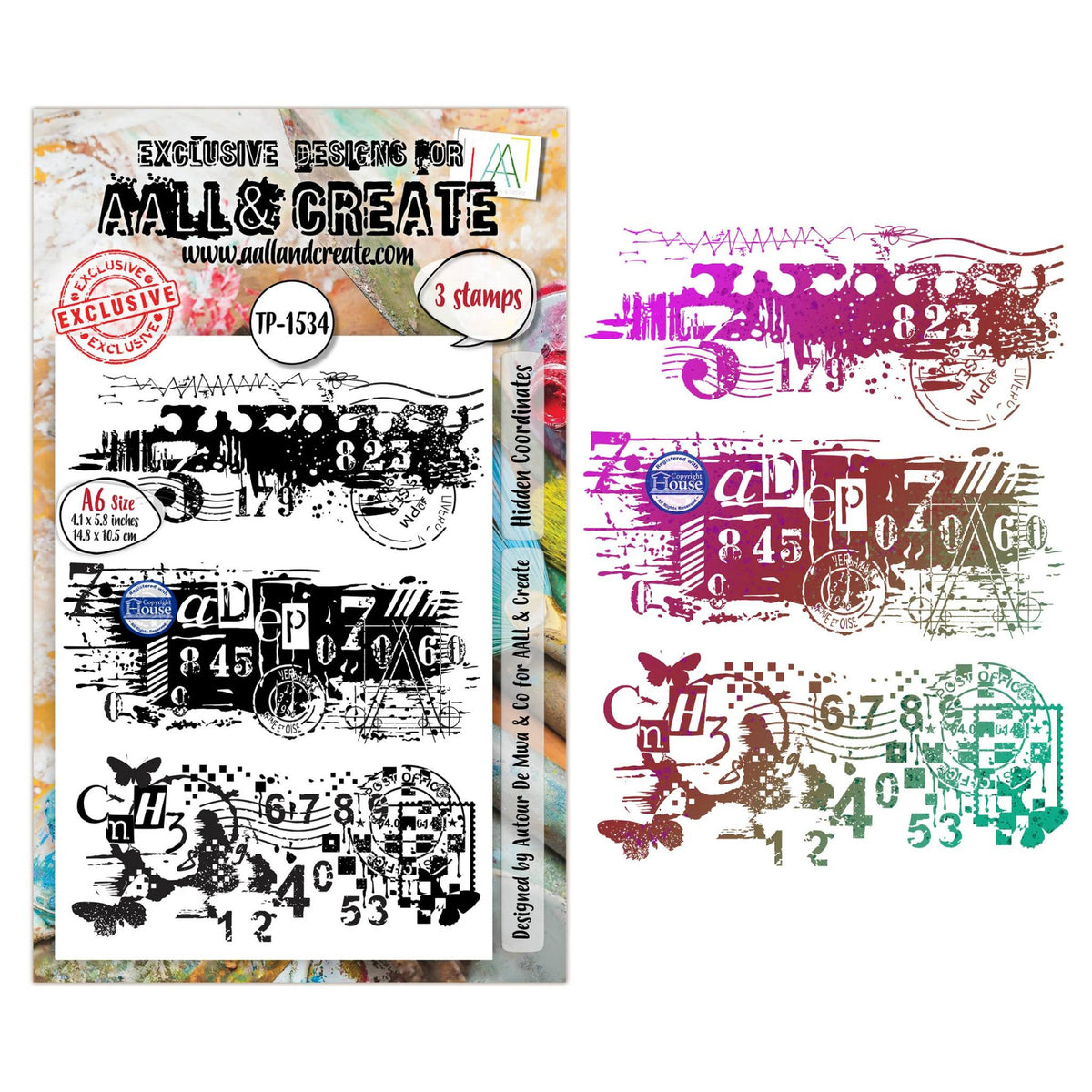 AALL & Create Hidden Coordinates A6 Clear Stamp Set 1534