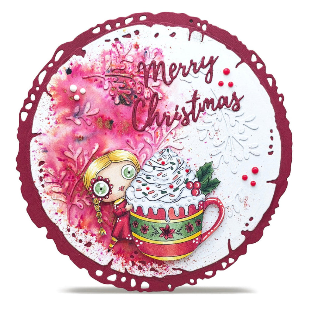 AALL & Create Hug In A Mug A7 Clear Stamp Set 1388 coffee cup sprinkles merry christmas card
