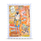 AALL & Create Janet Klein Miss Dee Stamp Pack pck-jk004 woman carrying groceries shopping cart emotional baggage