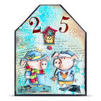 AALL & Create Janet Klein Season Of Sparkle Stamp Pack pck-jk005 pigs with hats blue sweater clock card