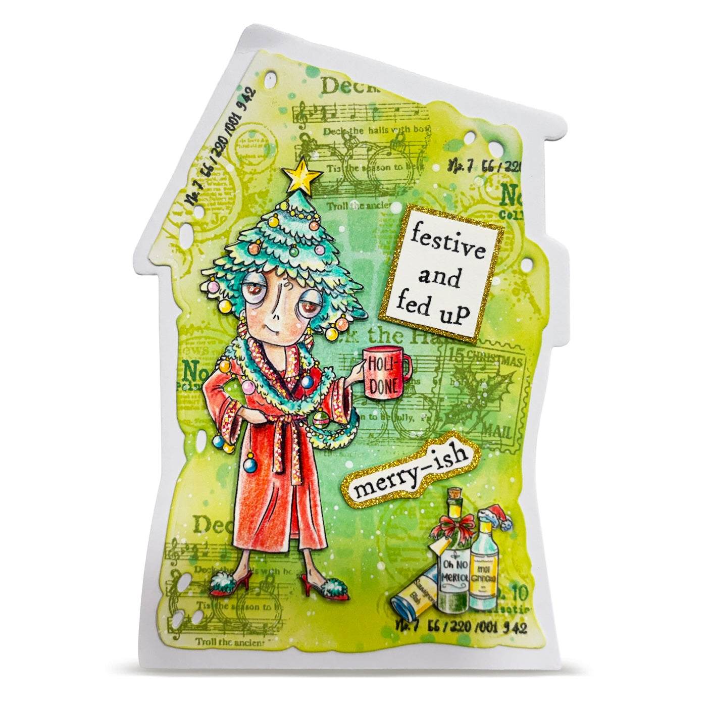 AALL & Create Janet Klein Season Of Sparkle Stamp Pack pck-jk005 red rove tree hat ornaments card