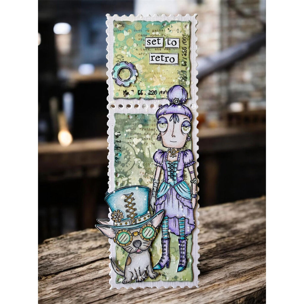 AALL & Create Janet Klein Steam and Wonder Full Stamp Set pck-jk003 set to retro dee