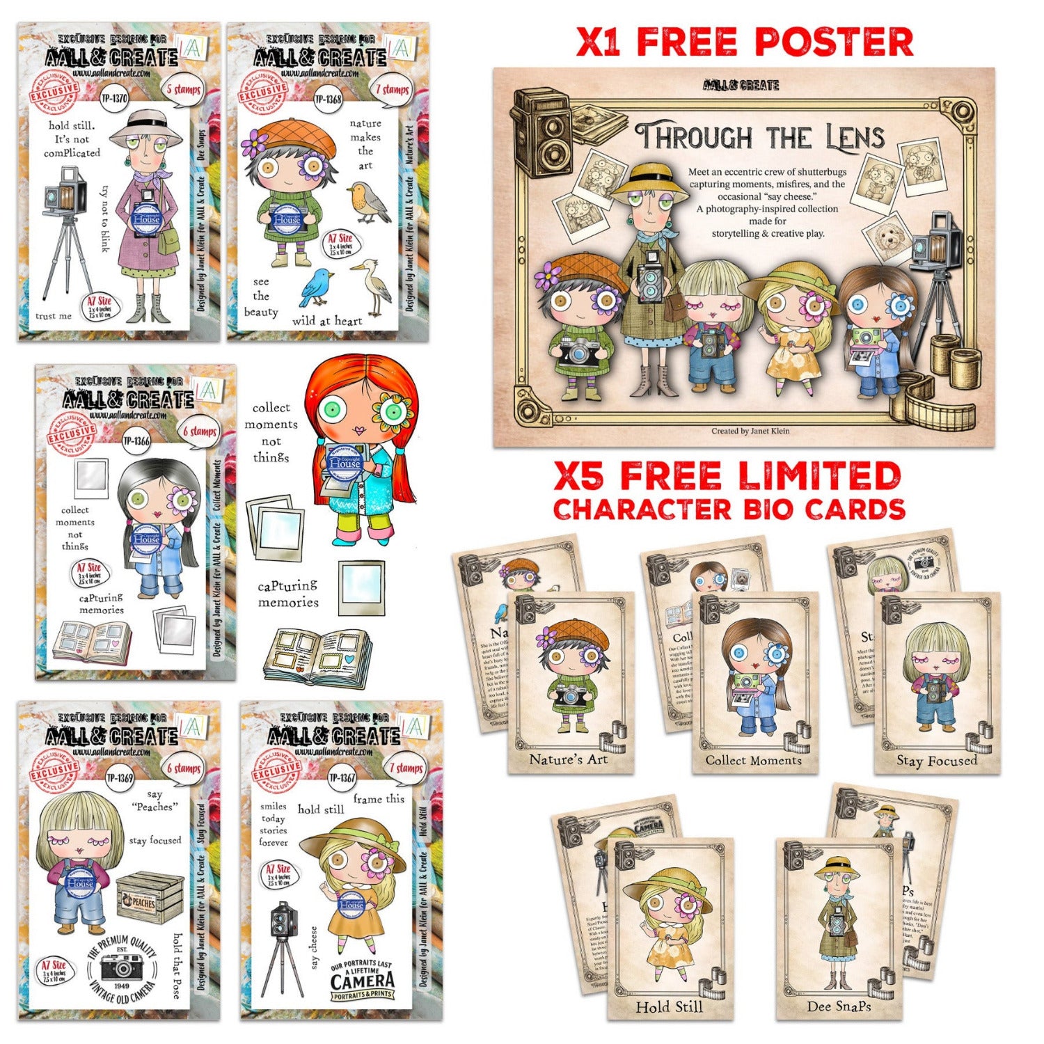 AALL & Create Janet Klein Through the Lens Stamp Pack pck-jk001