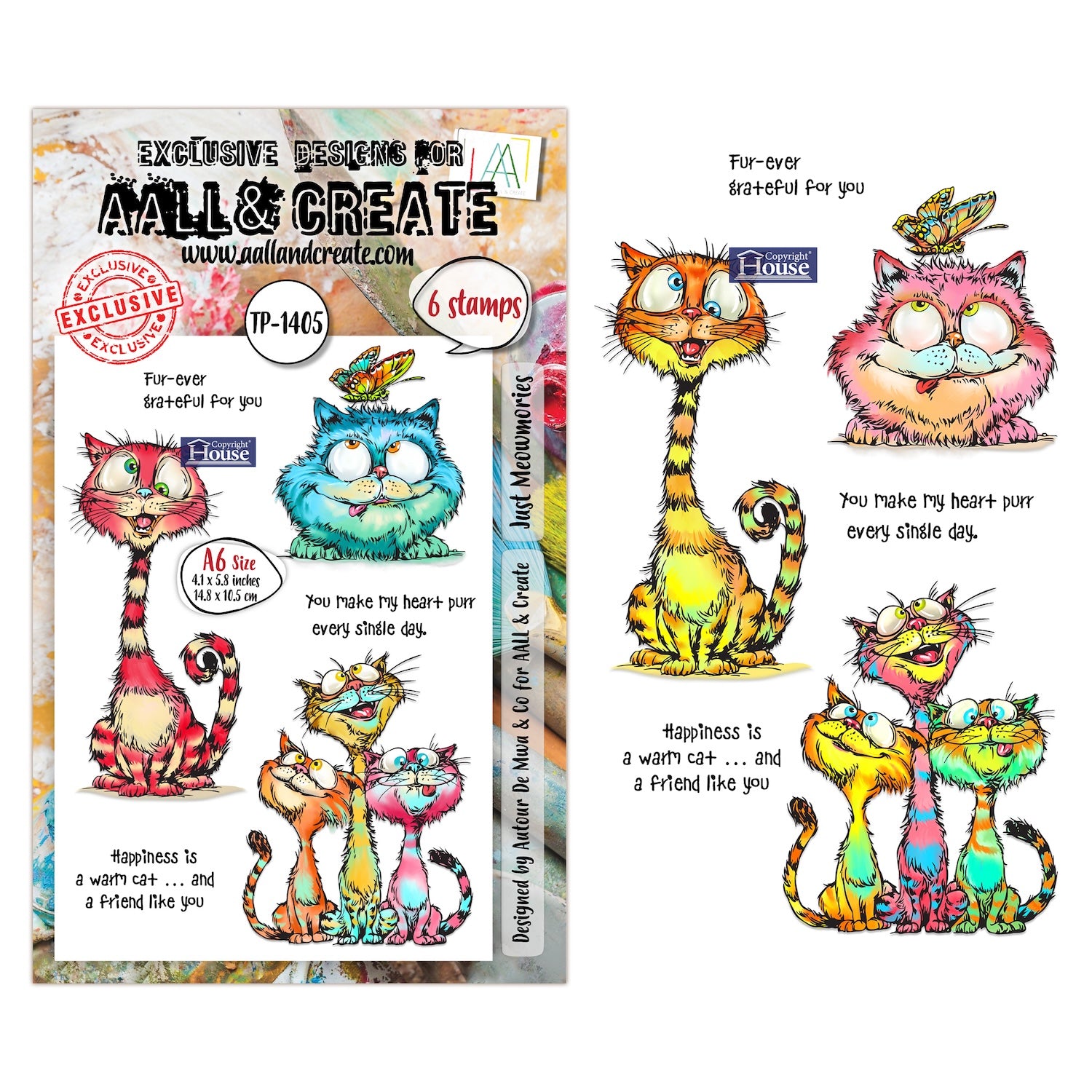 AALL & Create Just Meowmories A6 Clear Stamp Set 1405