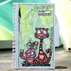 AALL & Create Just Meowmories A6 Clear Stamp Set 1405 cat grateful