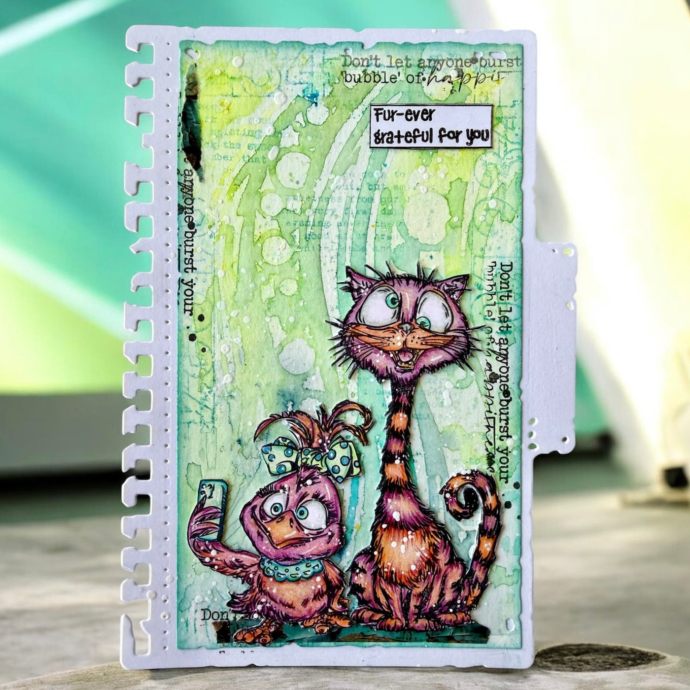 AALL & Create Just Meowmories A6 Clear Stamp Set 1405 cat grateful