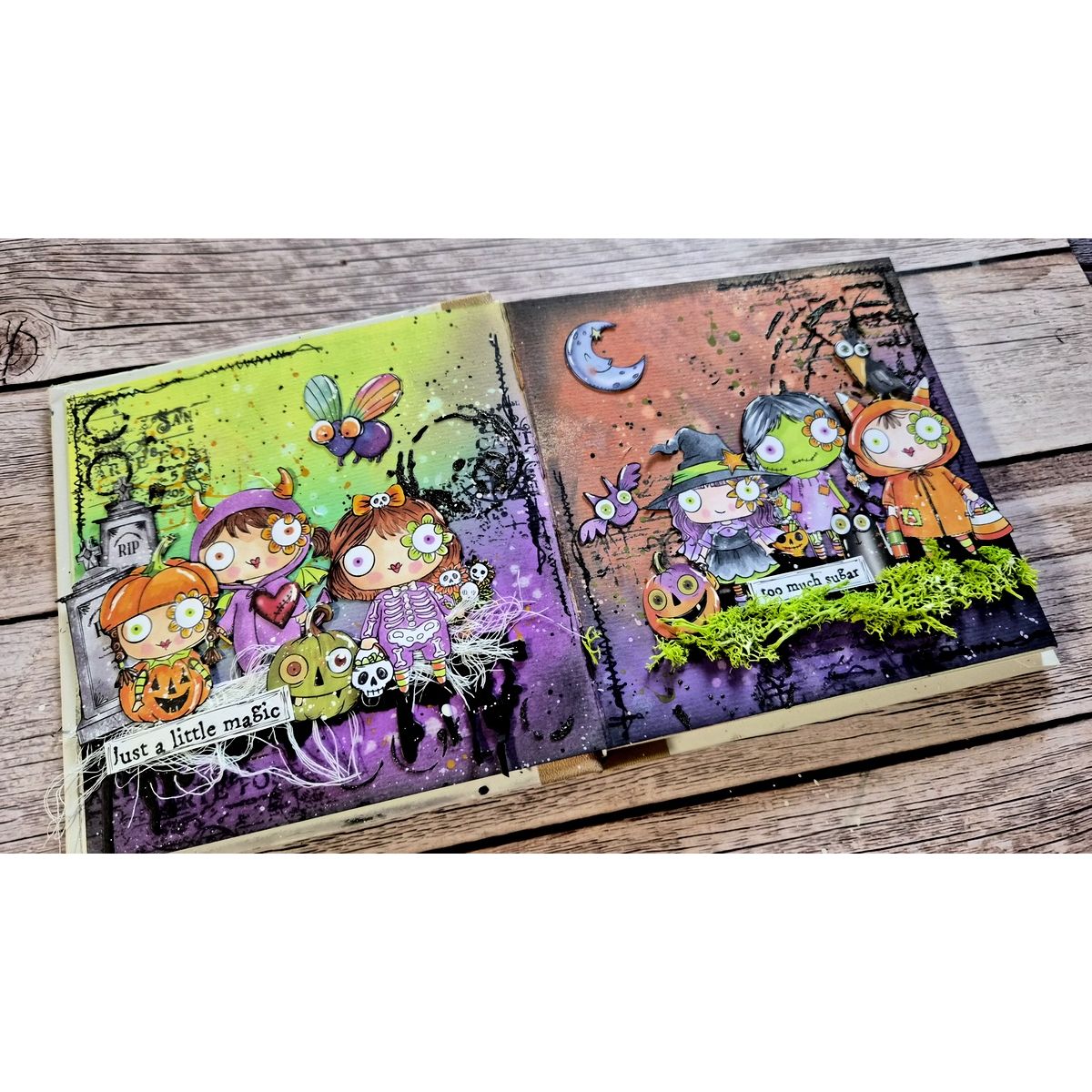 AALL & Create Lil Boo A7 Clear Stamp Set 1420 headstones moon pumpkins costumes halloween card | color-code:ALT01
