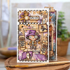 AALL & Create Little Post Office A5 Stamp and Die Set pck-adm004 purple at crow sunflowers purple leaves happy trails card