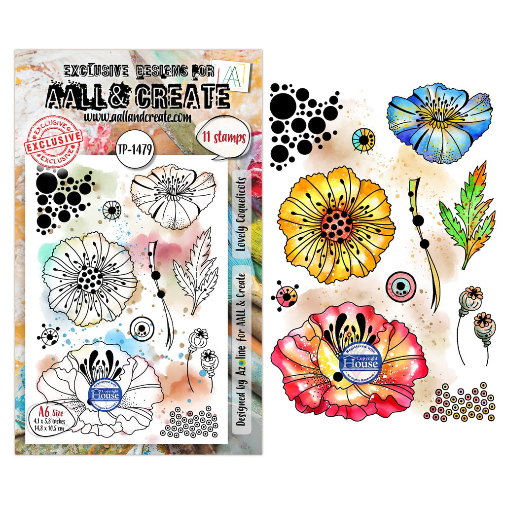 AALL & Create Lovely Coquelicots A6 Clear Stamp Set 1479