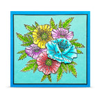 AALL & Create Lovely Coquelicots A6 Clear Stamp Set 1479 colored flowers