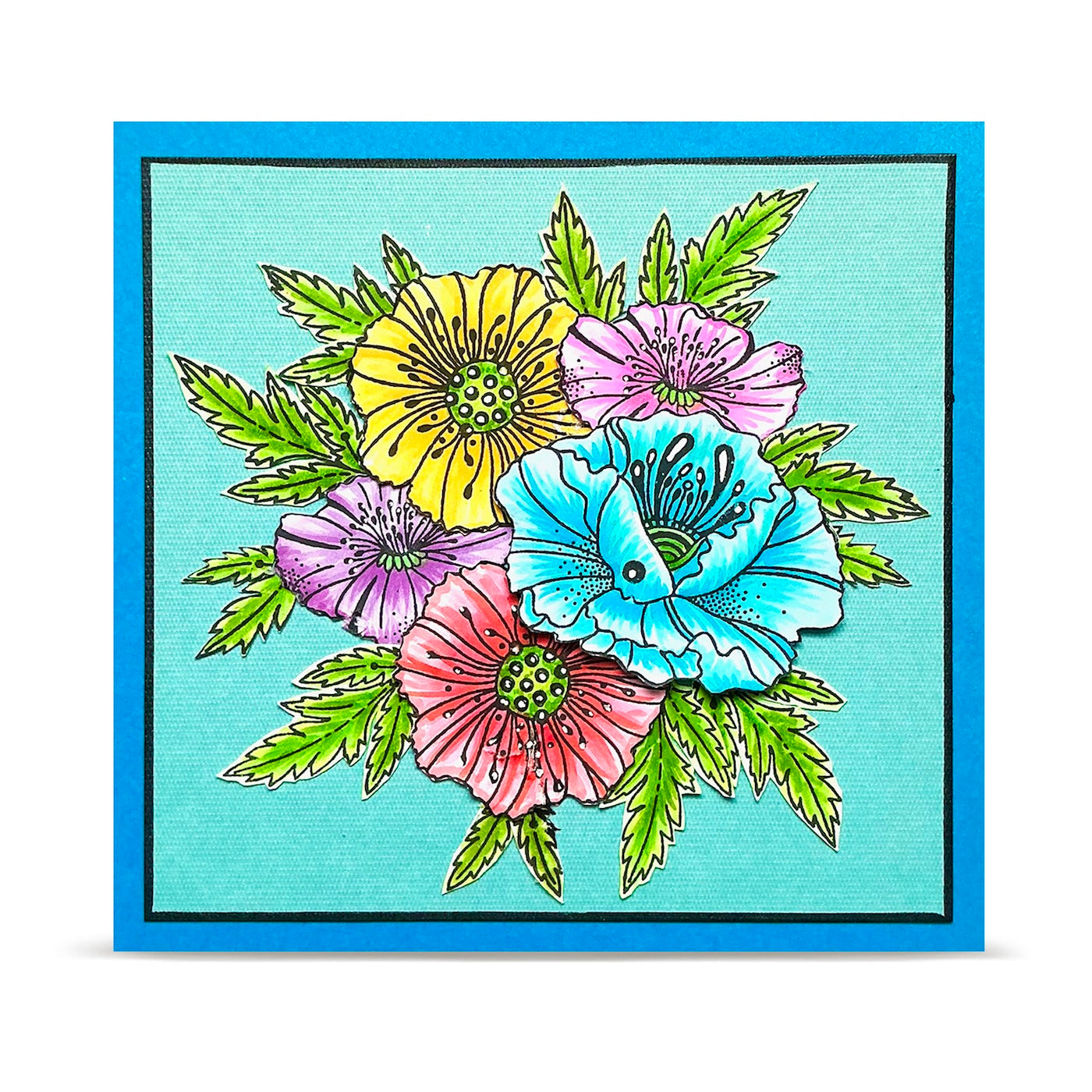 AALL & Create Lovely Coquelicots A6 Clear Stamp Set 1479 colored flowers