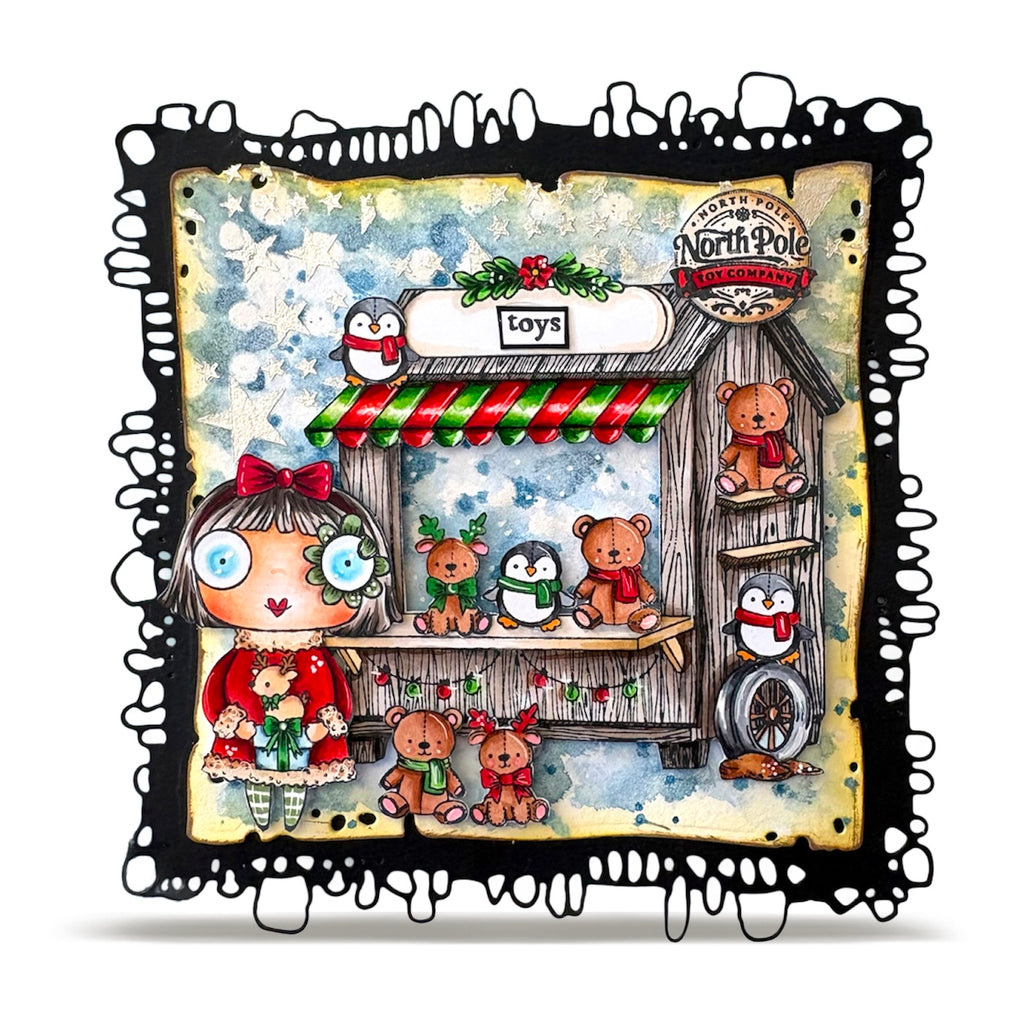 AALL & Create Lovely Things A6 Clear Stamp Set 1390 teddy bear penguin toys card