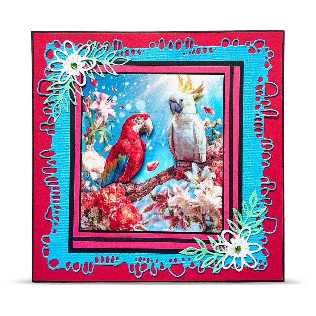 AALL & Create Loving Parrots Layer it up Washi Tape mt-155 birds on branch red and white flowers sunshine
