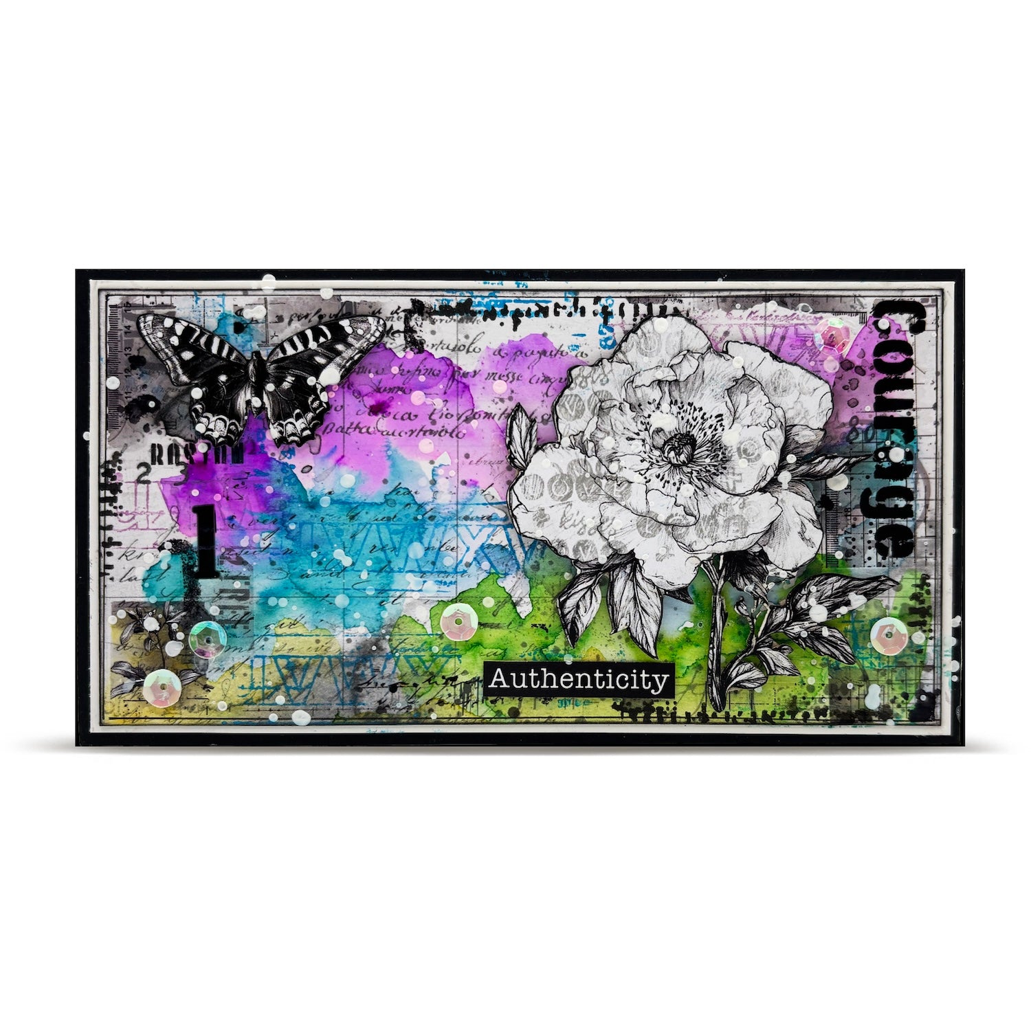 AALL & Create Lyrical Traces A5 Rub Ons ro-018 butterfly