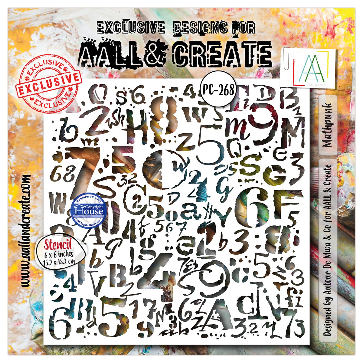 AALL & Create Mathpunk 6x6 Stencil pc-268