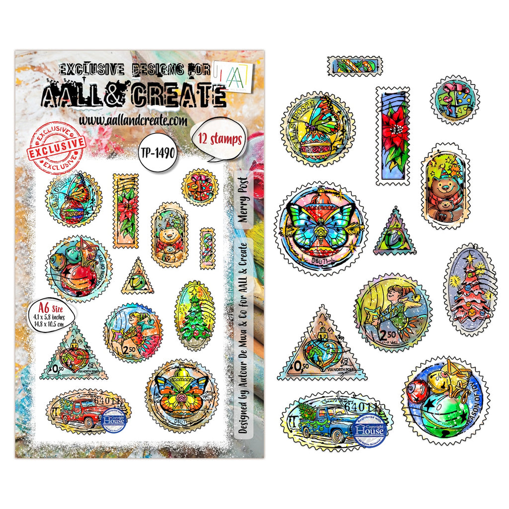 AALL & Create Merry Post A6 Clear Stamp Set 1490