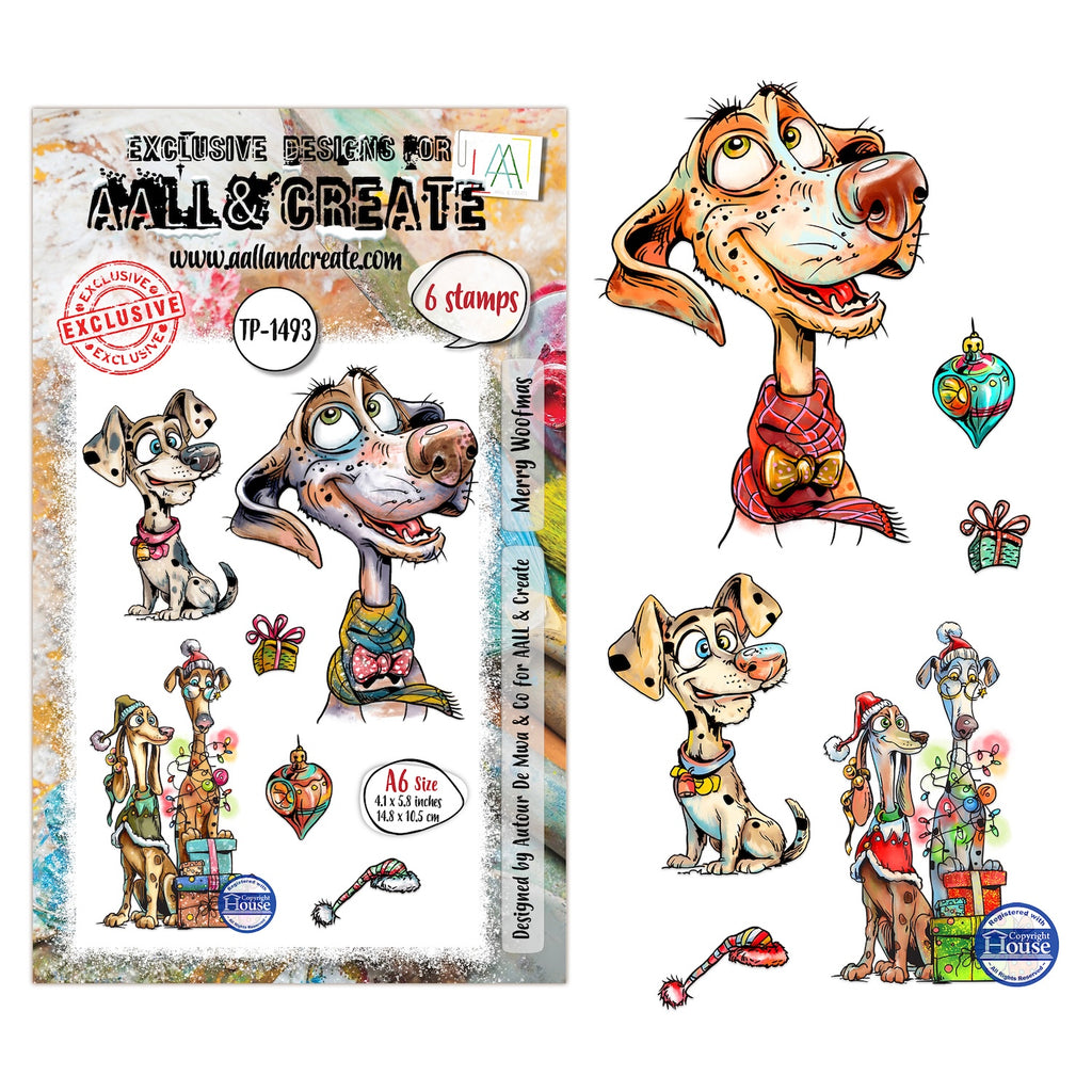 AALL & Create Merry Woofmas A6 Clear Stamp Set 1493