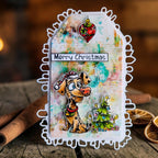 AALL & Create Merry Woofmas A6 Clear Stamp Set 1493 tiny christmas tree dog wearing ha merry christmas card