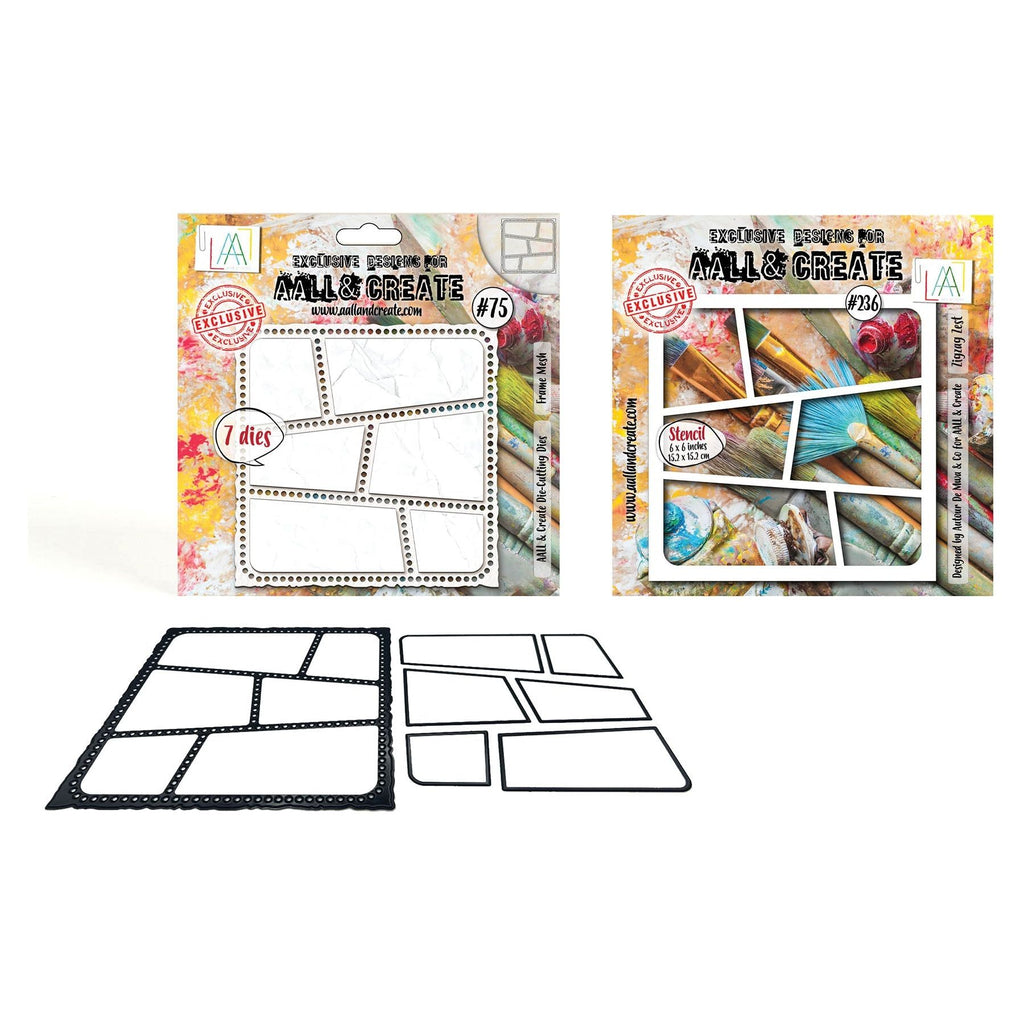 AALL & Create Mesh and Zigzag Die and Stencil Bundle
