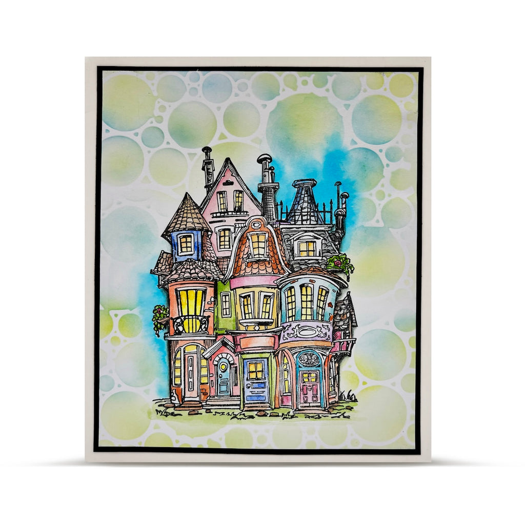 AALL & Create Miniature Mansions A6 Clear Stamp Set 1306 buildings
