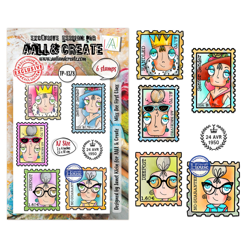 AALL & Create Miss Dee First Class A7 Clear Stamp Set 1378