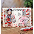AALL & Create Miss Dee First Class A7 Clear Stamp Set 1378 post card