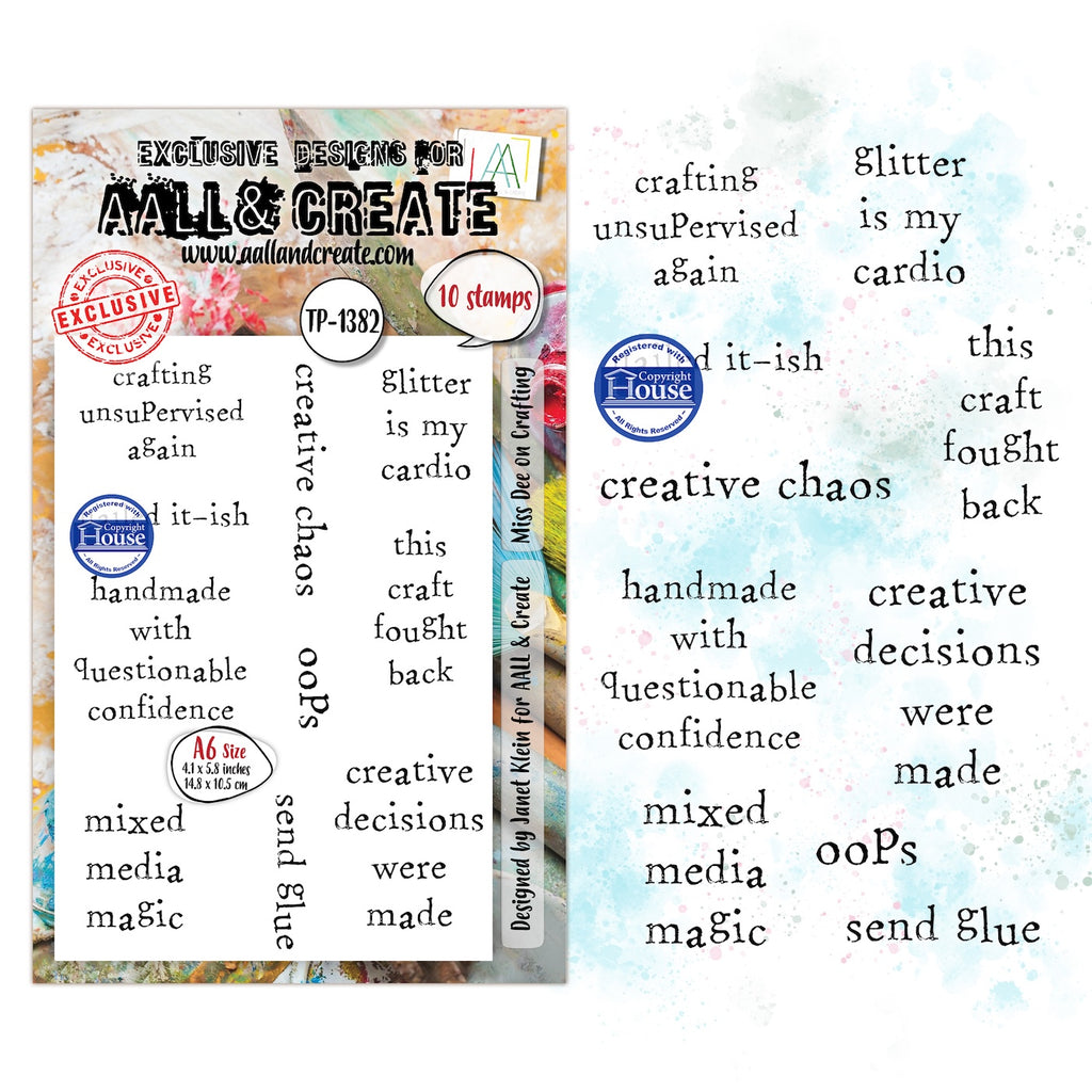 AALL & Create Miss Dee on Crafting A6 Clear Stamp Set 1382