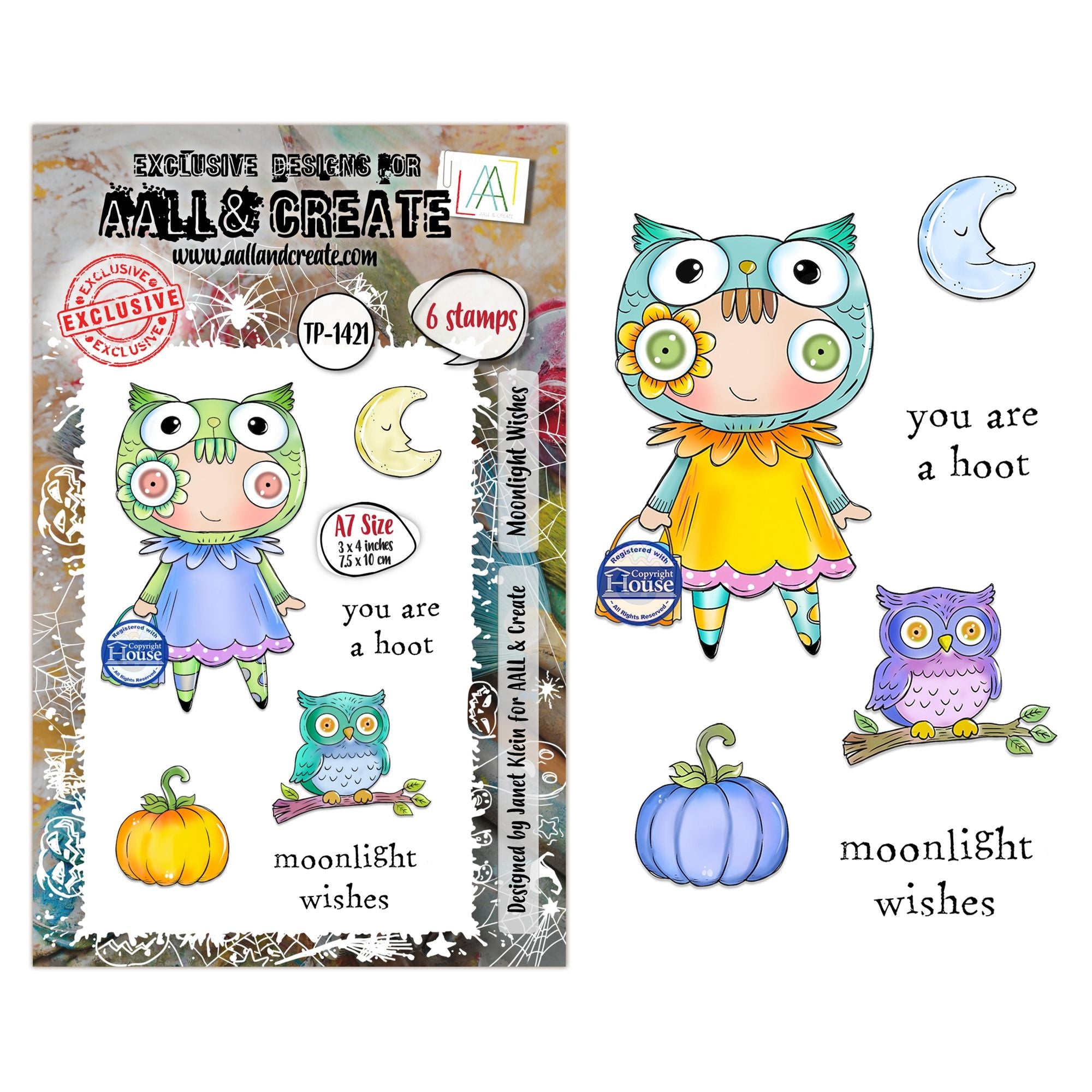 AALL & Create Moonlight Wishes A7 Clear Stamp Set 1421