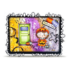 AALL & Create More Candy A7 Clear Stamp Set 1419 green door pumpkin dress trick or treat card